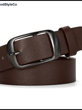 Plus Size PU Leather Belt with Metal Buckle Casual Jeans Pants